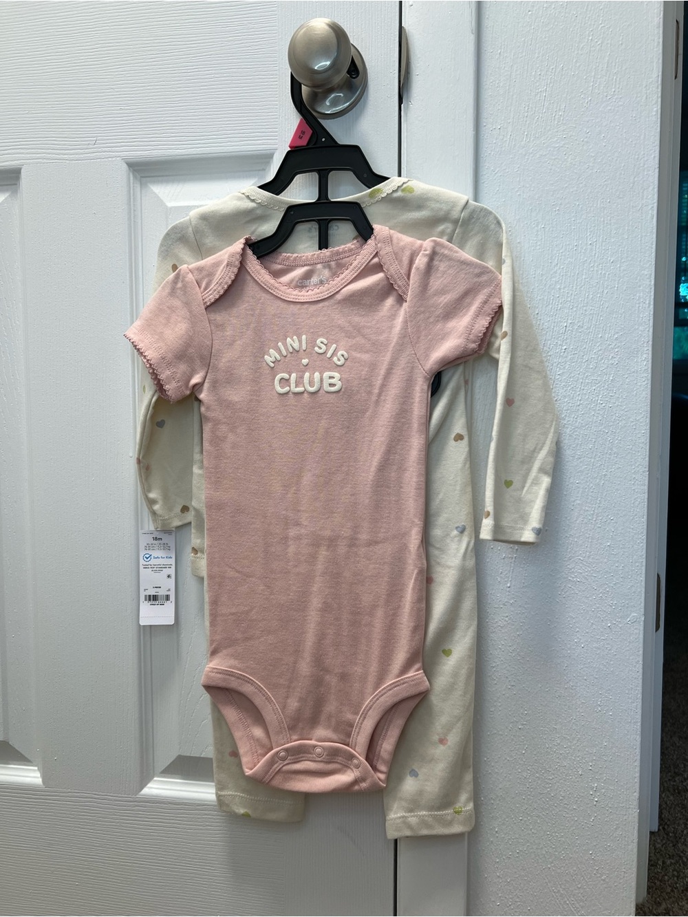 Carter's Pink "Mini Sis Club" Short Sleeve 3-Pieces Bodysuit